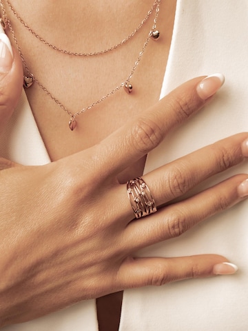 Hey Happiness Ring 'Multi Band Crystal' in Gold: Vorderseite