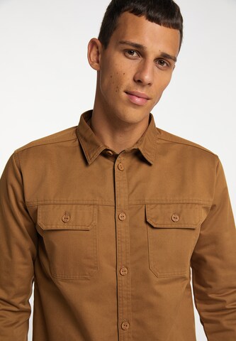 MO Regular fit Button Up Shirt in Brown