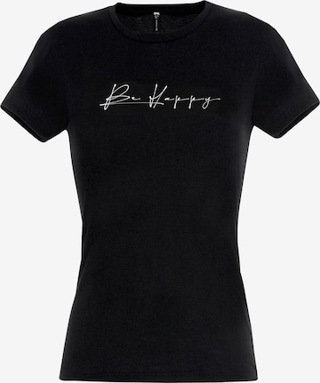 RMK Shirt 'Be Happy' in Black: front