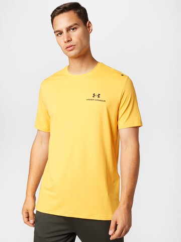 UNDER ARMOUR Functioneel shirt 'RUSH ENERGY' in Geel: voorkant