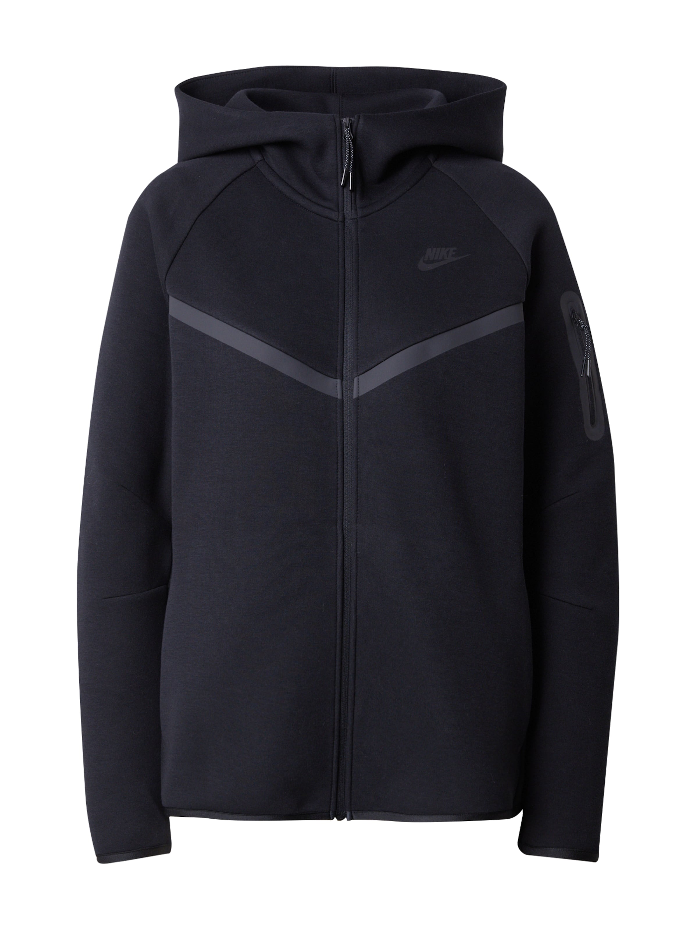 melns Nike Sportswear Sportiska jaka 'TECH FLEECE 2': no priekšpuses