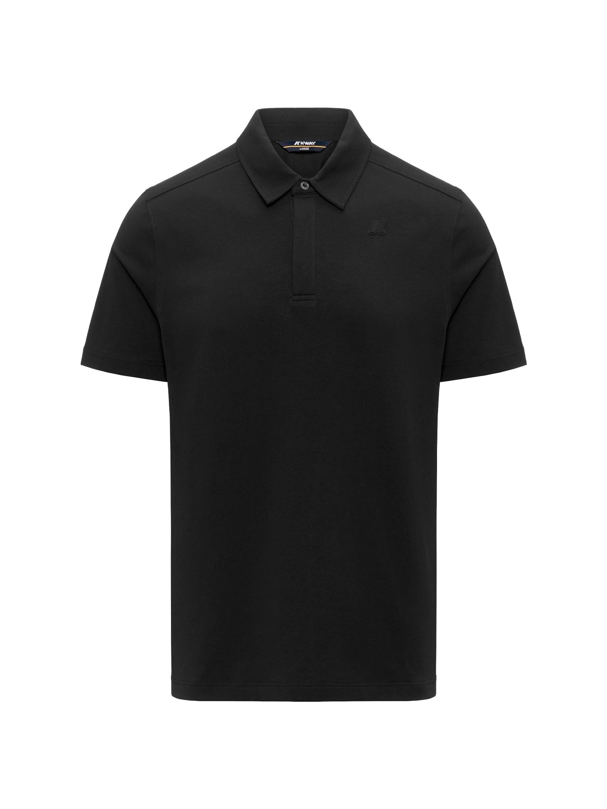 K-Way Shirt 'K-WAY VIGGO LT STRETCH JERSEY SLIM T-Shirt e Polo' in Zwart: voorkant