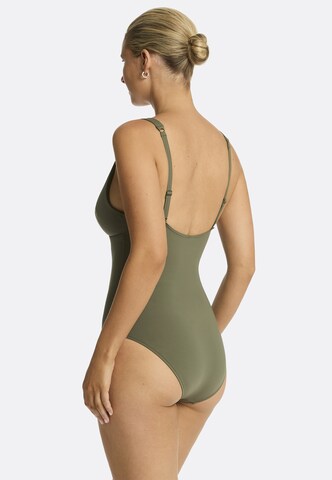 SEA LEVEL Triangel Badeanzug 'Essentials Longline' in Grün