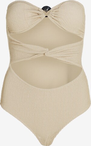 Karl Lagerfeld Swimsuit 'Dna Strapless' in Beige: front