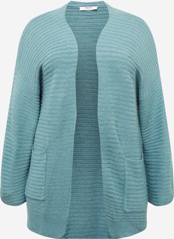 ABOUT YOU Curvy Knit cardigan 'Theodora' in Green: front