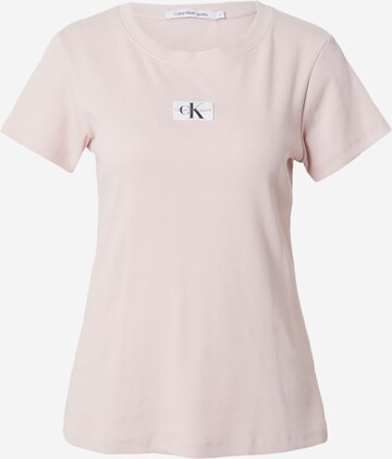 T-shirt Calvin Klein Jeans en rose : devant