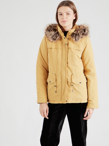 ONLY Between-Seasons Parka 'ONLNEWSTARLINE' in Yellow: front