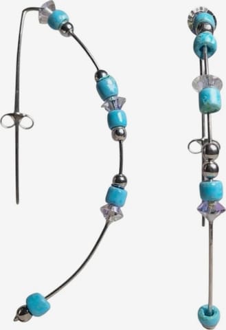 Orecchini 'Hoop earrings in 925 sterling silver with blue and iridescent Sw crystal. Unique Silver' di Plata Única in argento: frontale