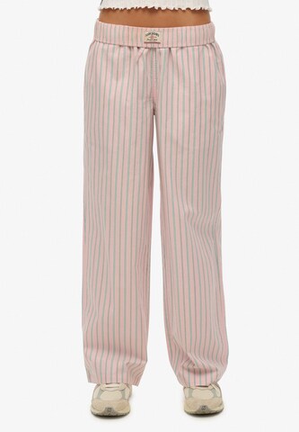Superdry Loosefit Broek in Roze: voorkant