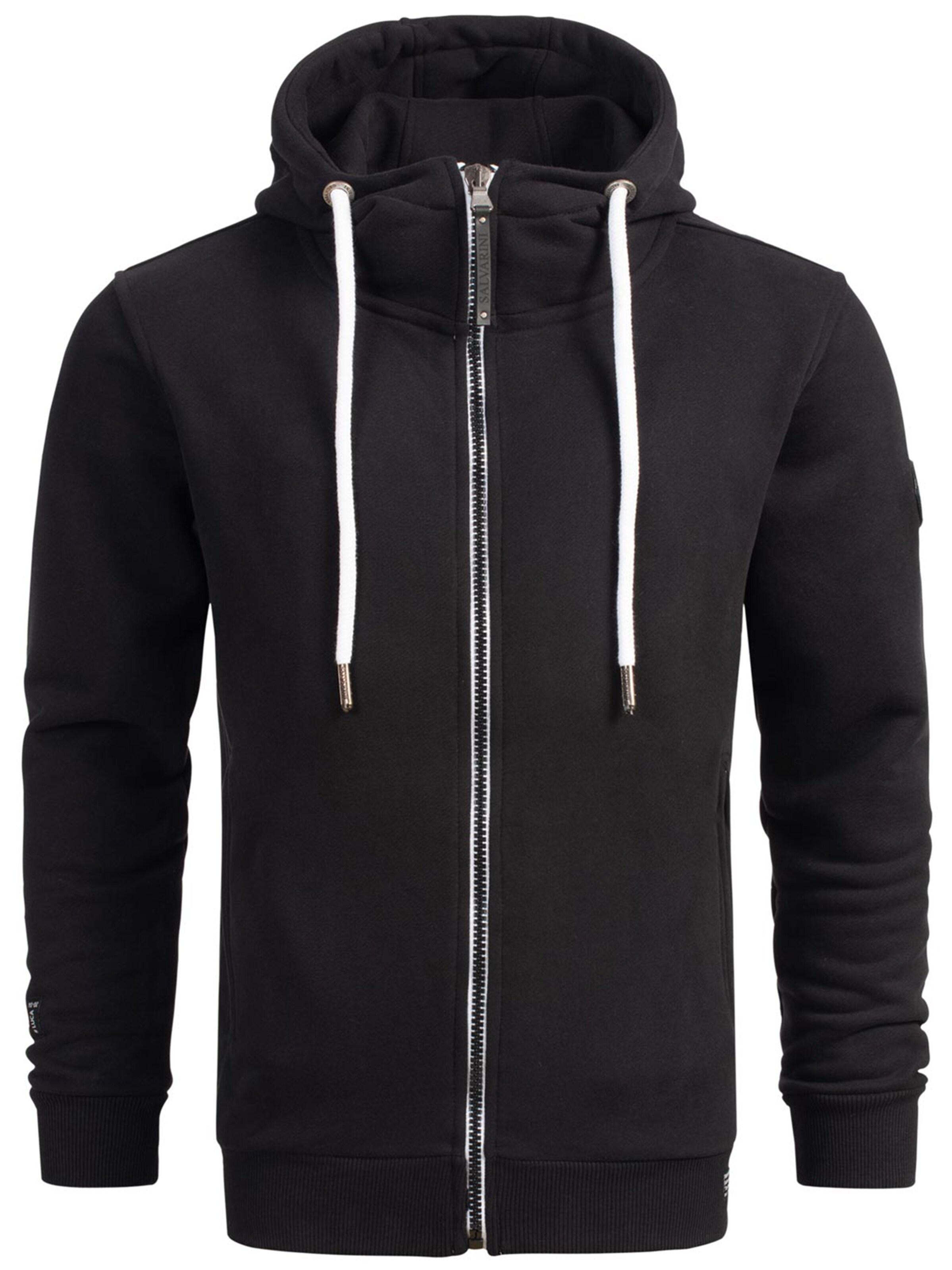 Alessandro Salvarini Sweatjacke 'Gilio' in Schwarz: Vorderseite