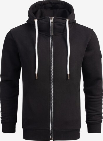 Alessandro Salvarini Zip-Up Hoodie 'Gilio' in Black: front