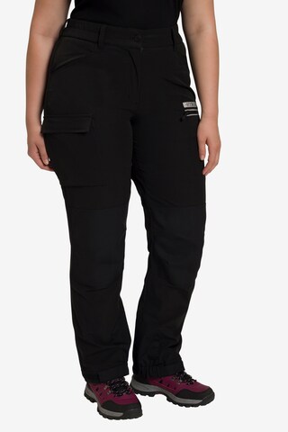 Ulla Popken Regular Athletic Pants 'HYPRAR' in Black: front