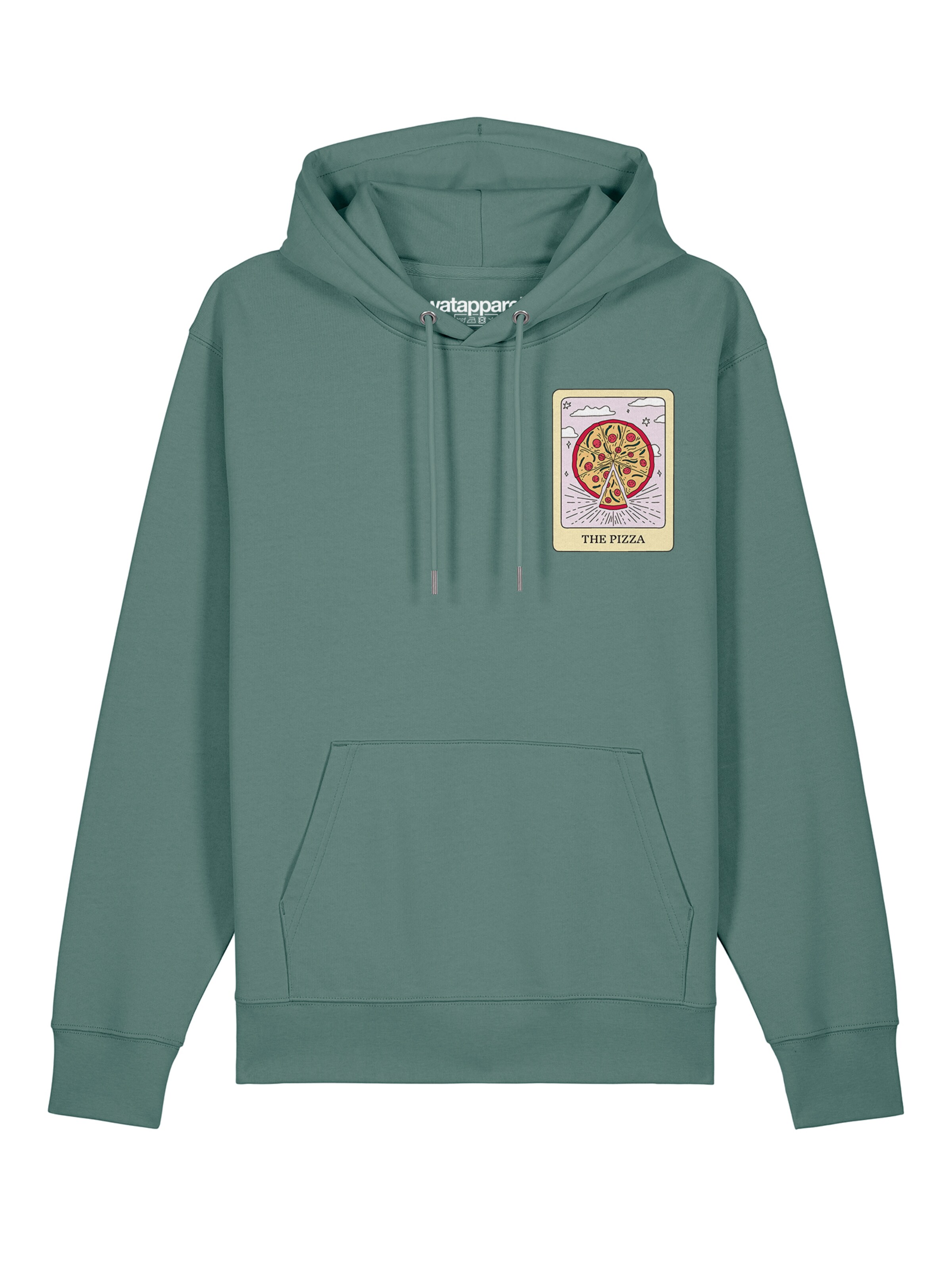 Sweat-shirt ' Tarot The Pizza ' Watapparel en vert : devant