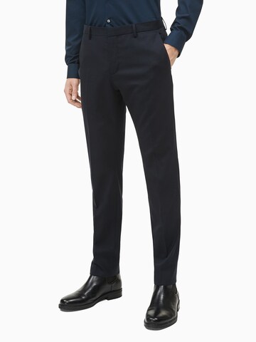 Calvin Klein Slimfit Pantalon in Blauw: voorkant