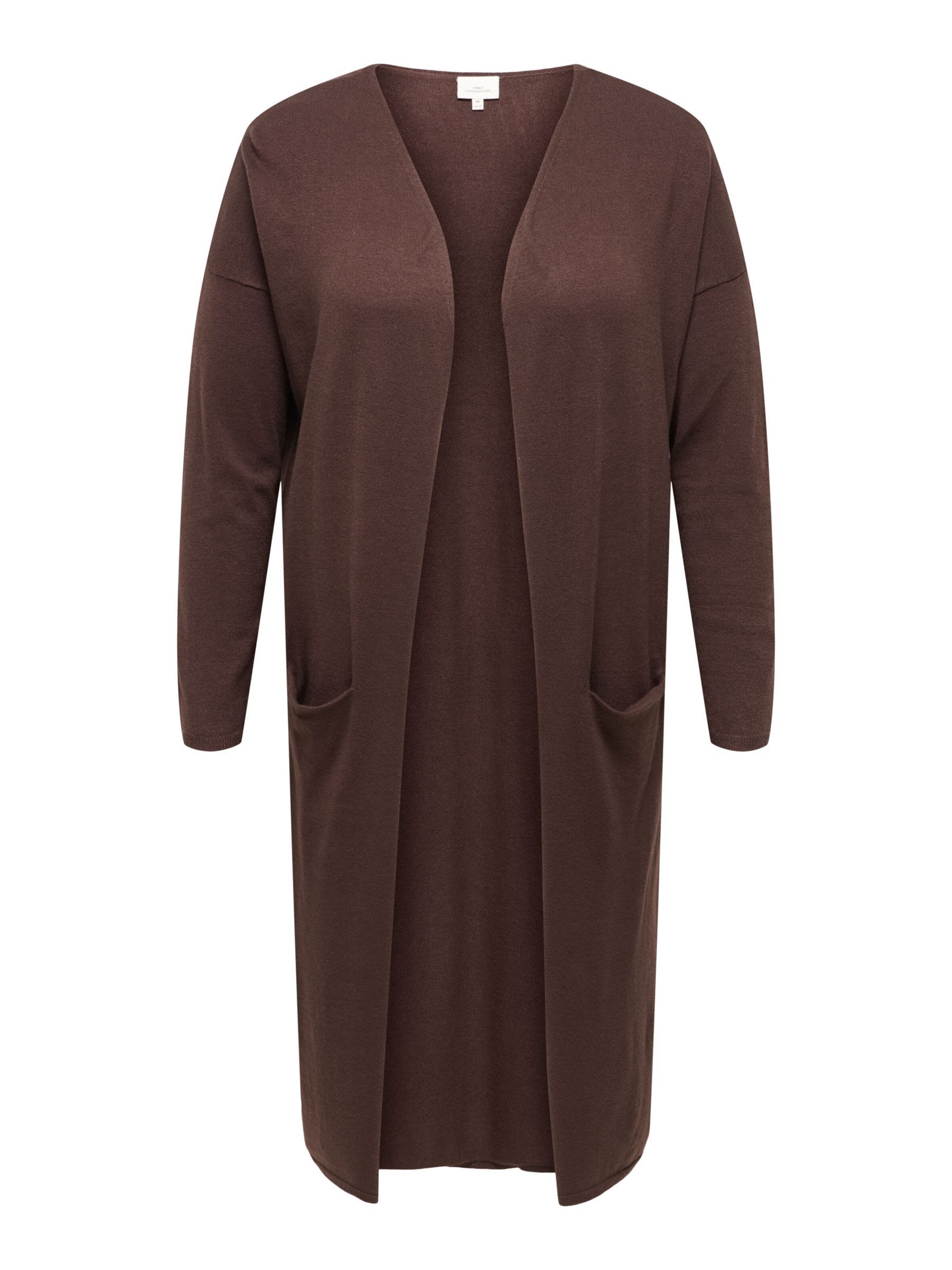 ONLY Carmakoma Strickjacke 'CARNew Esly' in Braun: Vorderseite