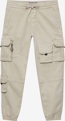 Pull&Bear Tapered Cargobroek in Grijs: voorkant