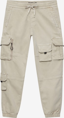 Pull&Bear Дънки Tapered Leg Карго панталон в сиво: отпред