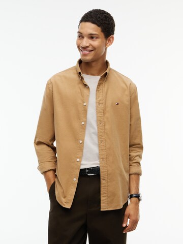 TOMMY HILFIGER Regular fit Overhemd in Beige: voorkant