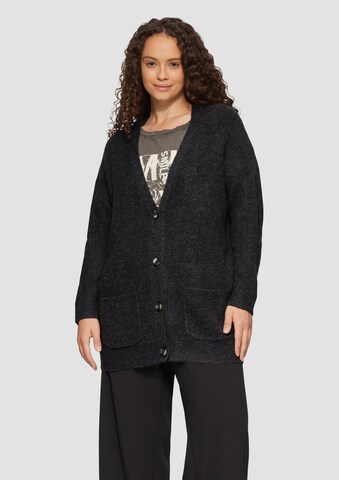 QS Gebreid vest in Zwart: voorkant