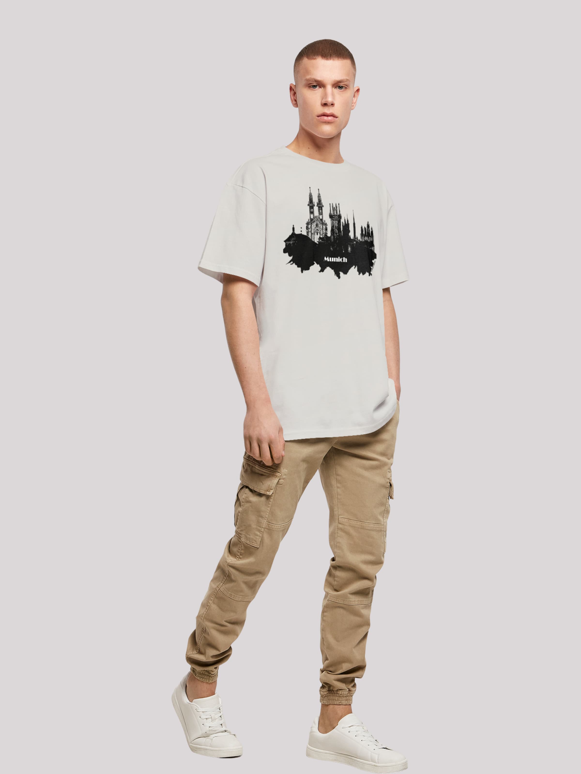 F4NT4STIC Shirt 'Cities Collection - Munich skyline' in Light Grey | ABOUT  YOU