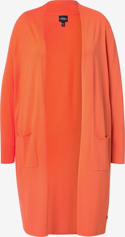 Ulla Popken Gebreid vest in Oranje: voorkant