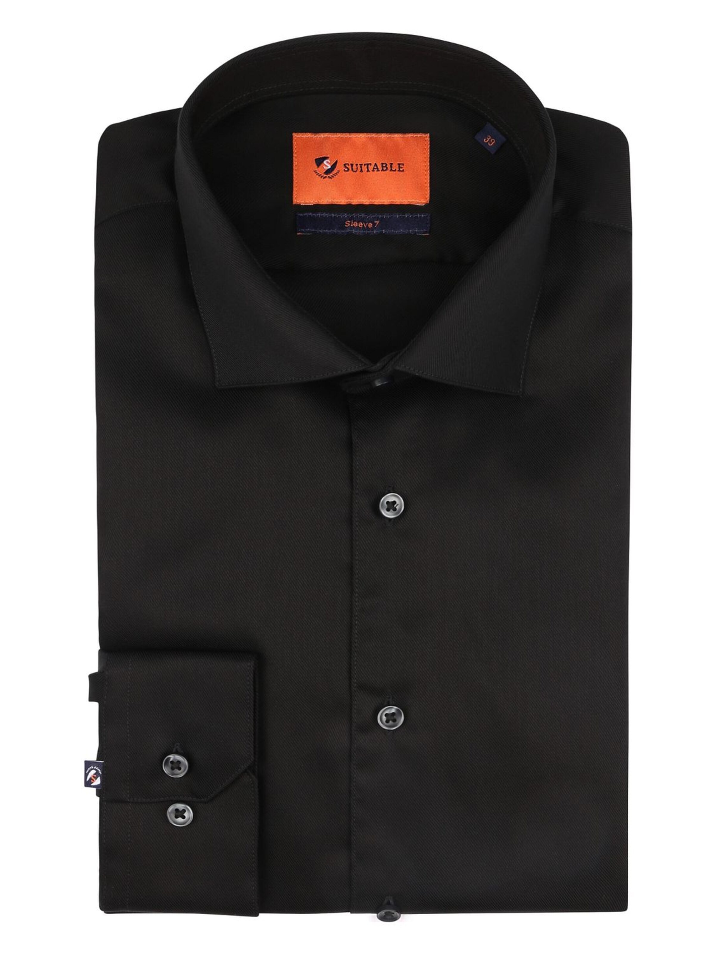 Suitable Slim fit Button Up Shirt in Black