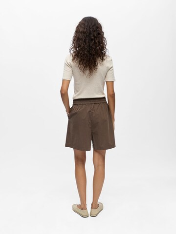 OBJECT Loosefit Bandplooibroek 'OBJBerta' in Bruin