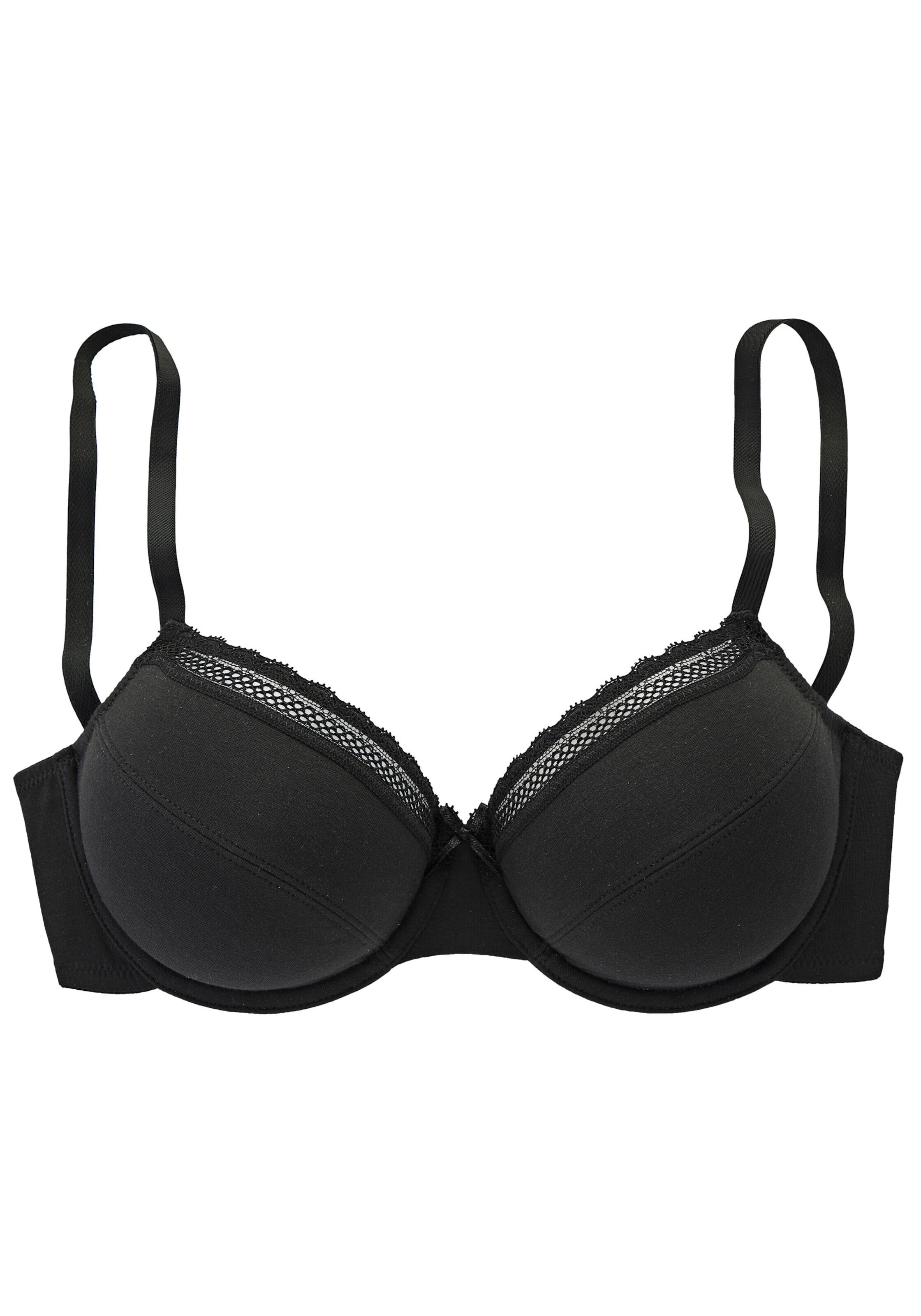 VIVANCE Push-up Bra in Black: front
