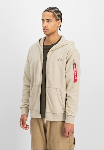 ALPHA INDUSTRIES Fleecejacke in Beige: Vorderseite