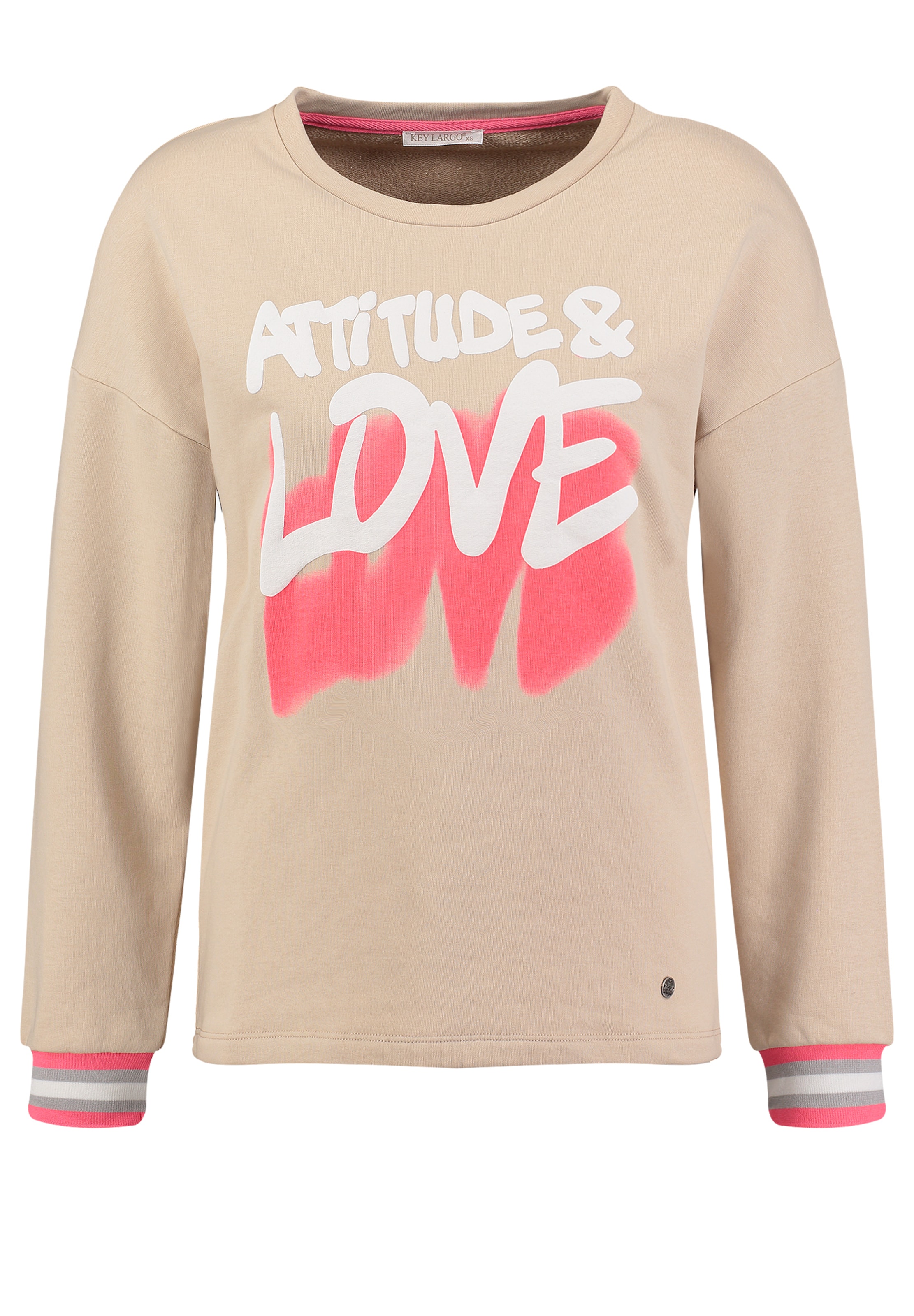 Key Largo Tréning póló 'Attitude' - bézs: elől