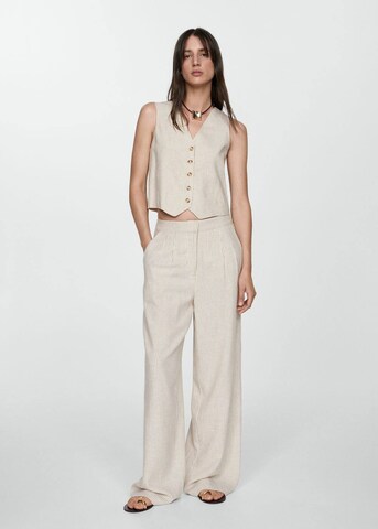 MANGO Wide Leg Laskoshousut 'Bali' värissä beige