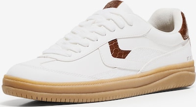 Bershka Matalavartiset tennarit värissä ruskea / valkoinen, Tuotenäkymä