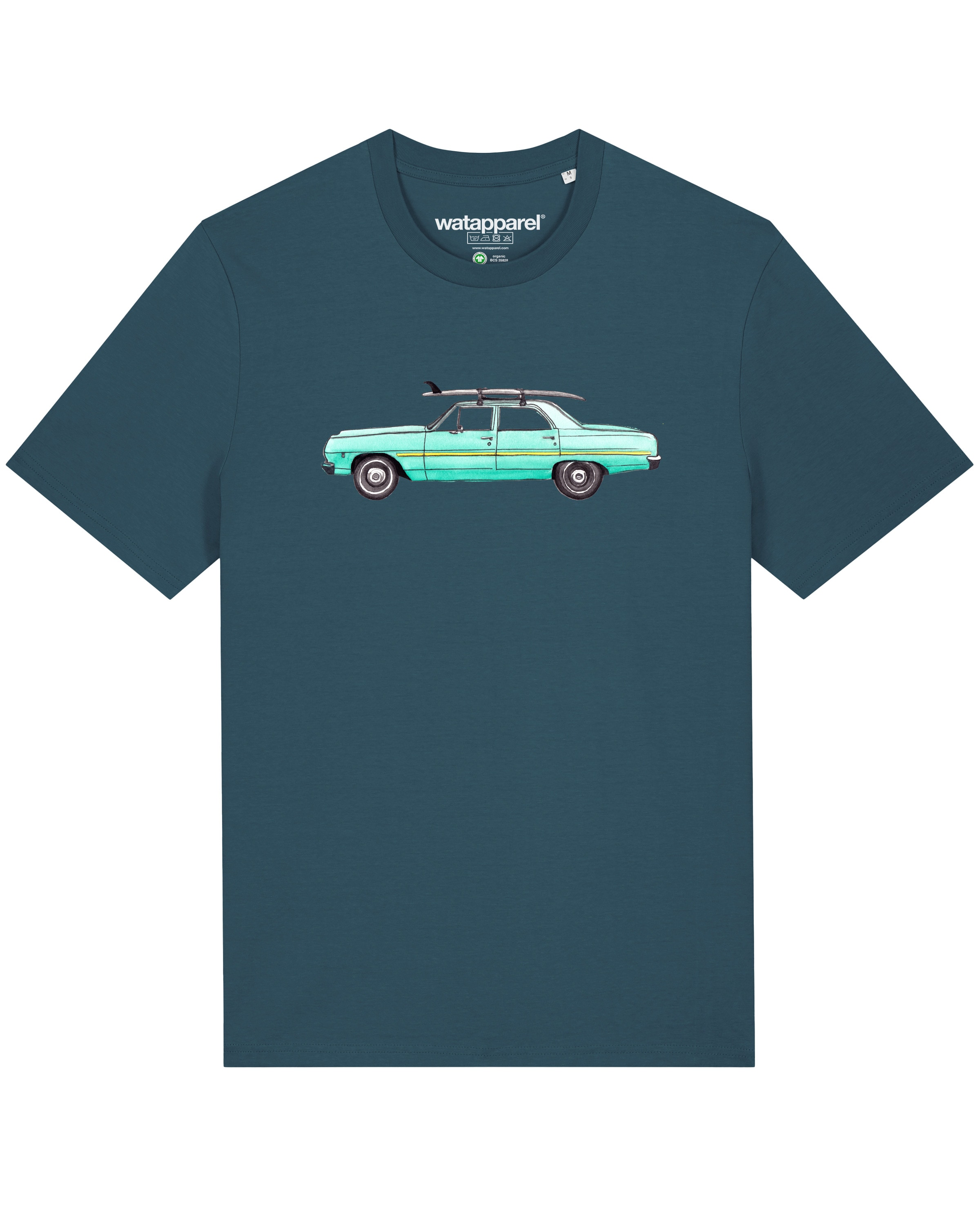 Maglietta 'Surf Car' di Watapparel in blu: frontale