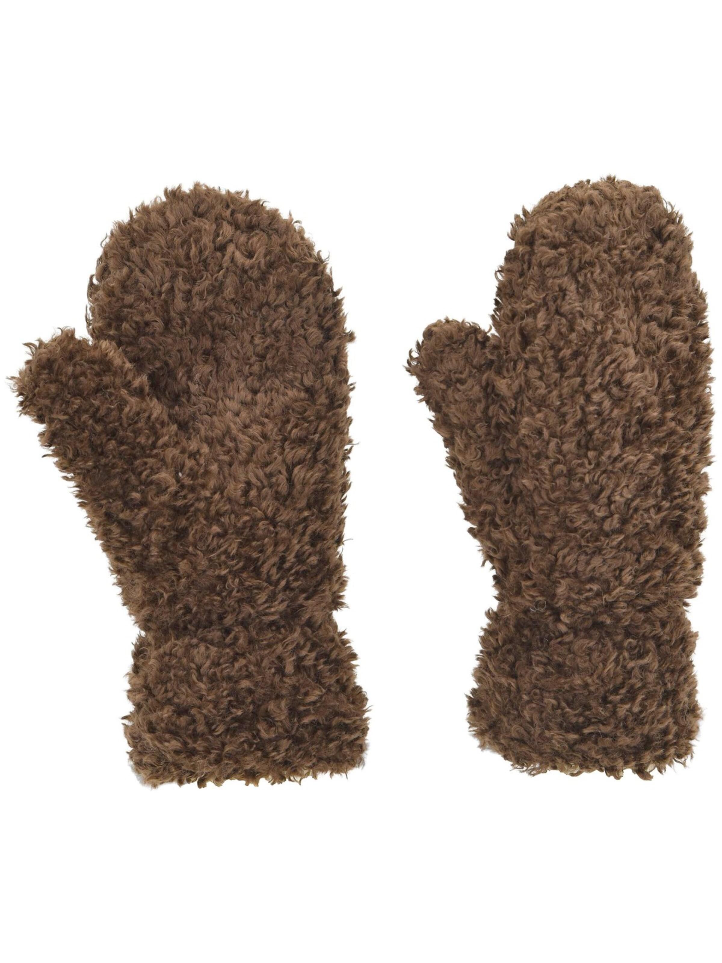 styleBREAKER Fäustlinge 'Teddy Fäustlinge mit Fleece Futter'‌‌‌‌‌‌‌‌‌ in Braun: Vorderseite