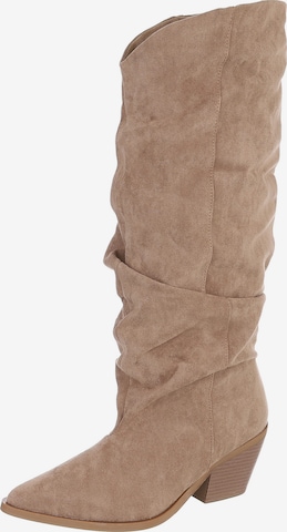 Ital-Design Cowboystiefel in Braun: Vorderseite