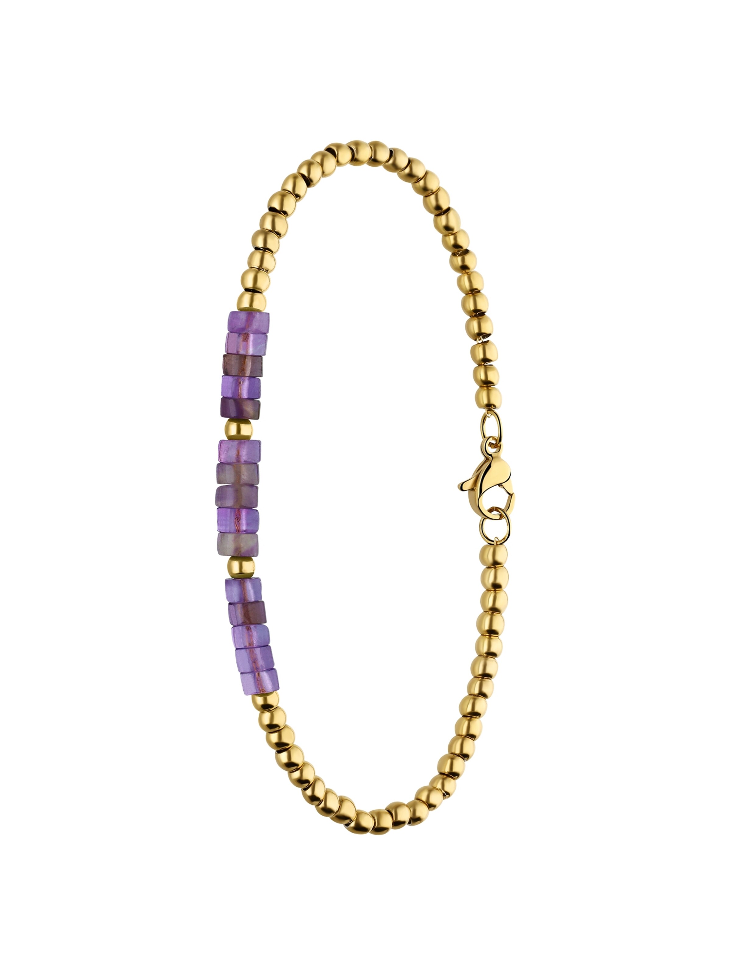 Lucardi Armband 'Naturstein' in Goud: voorkant