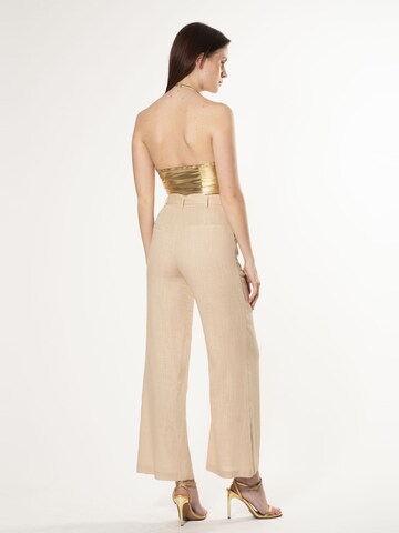 Loosefit Pantaloni con pieghe di Influencer in beige