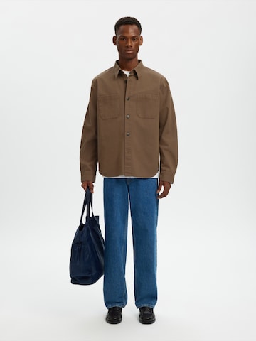 SELECTED Regular Fit Hemd 'SLHTRAVIS' in Braun