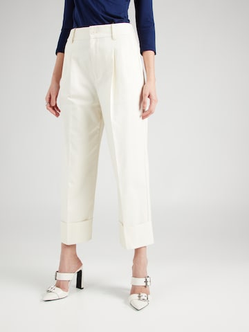 Lauren Ralph Lauren regular Παντελόνι με τσάκιση 'ZEEYA' σε μπεζ: μπροστά
