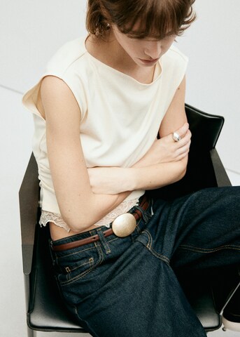 MANGO Topp 'Lacy' i beige