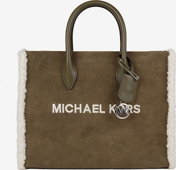 Michael Kors Handtas 'Mirella Medium Suede and Faux Shearling Tote Bag' in Groen: voorkant