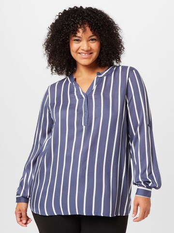 KAFFE CURVE Blouse in Blue: front