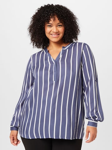 KAFFE CURVE Bluse in Blau: predná strana