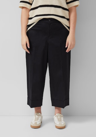 s.Oliver Wide Leg Hose in Schwarz: Vorderseite