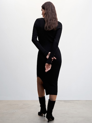 MANGO Gebreide jurk 'Goletav' in Zwart