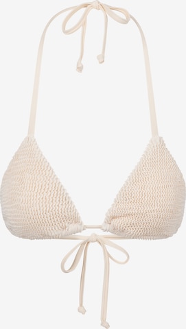 Triangolo Top per bikini 'Scrunch Triangle' di Moda Minx in beige: frontale