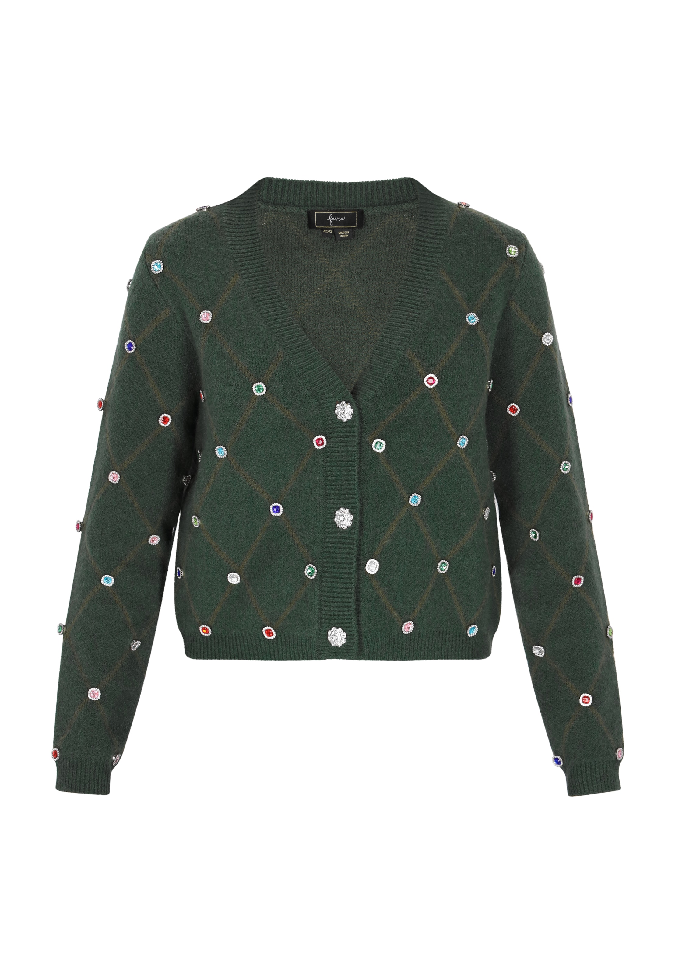 Cardigan faina en vert : devant