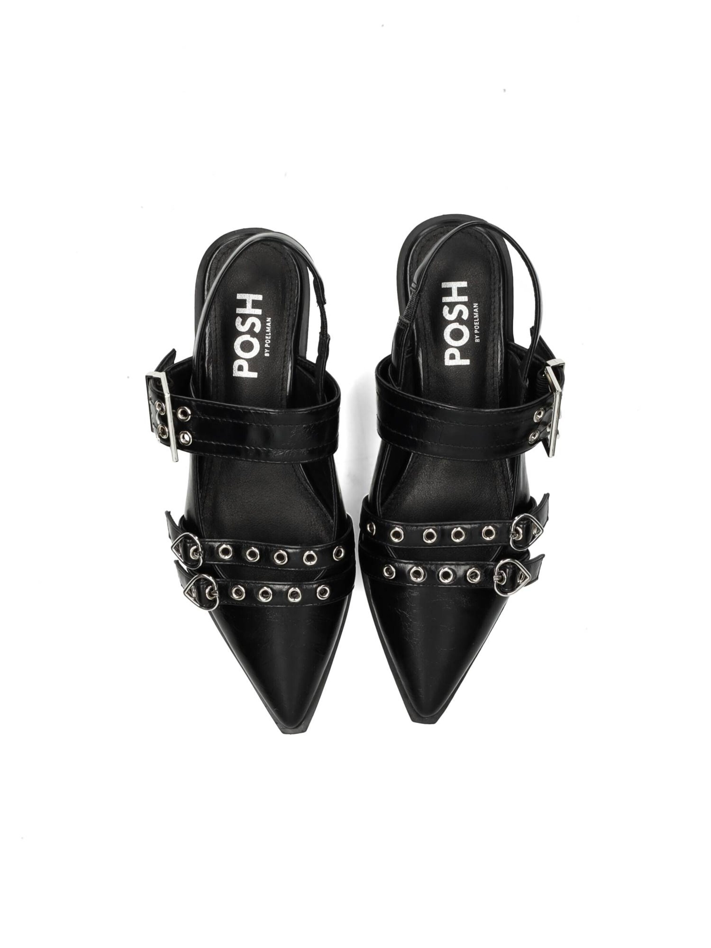 Ballerines à lanières 'Ava' POSH by Poelman en noir