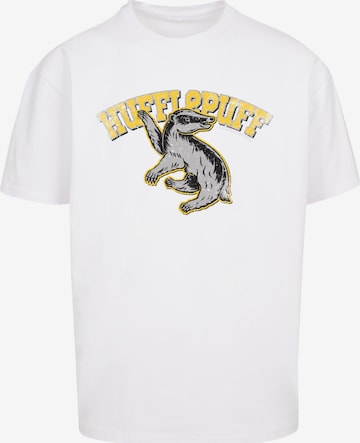 F4NT4STIC Shirt 'Harry Potter Hufflepuff Sport' in Wit: voorkant