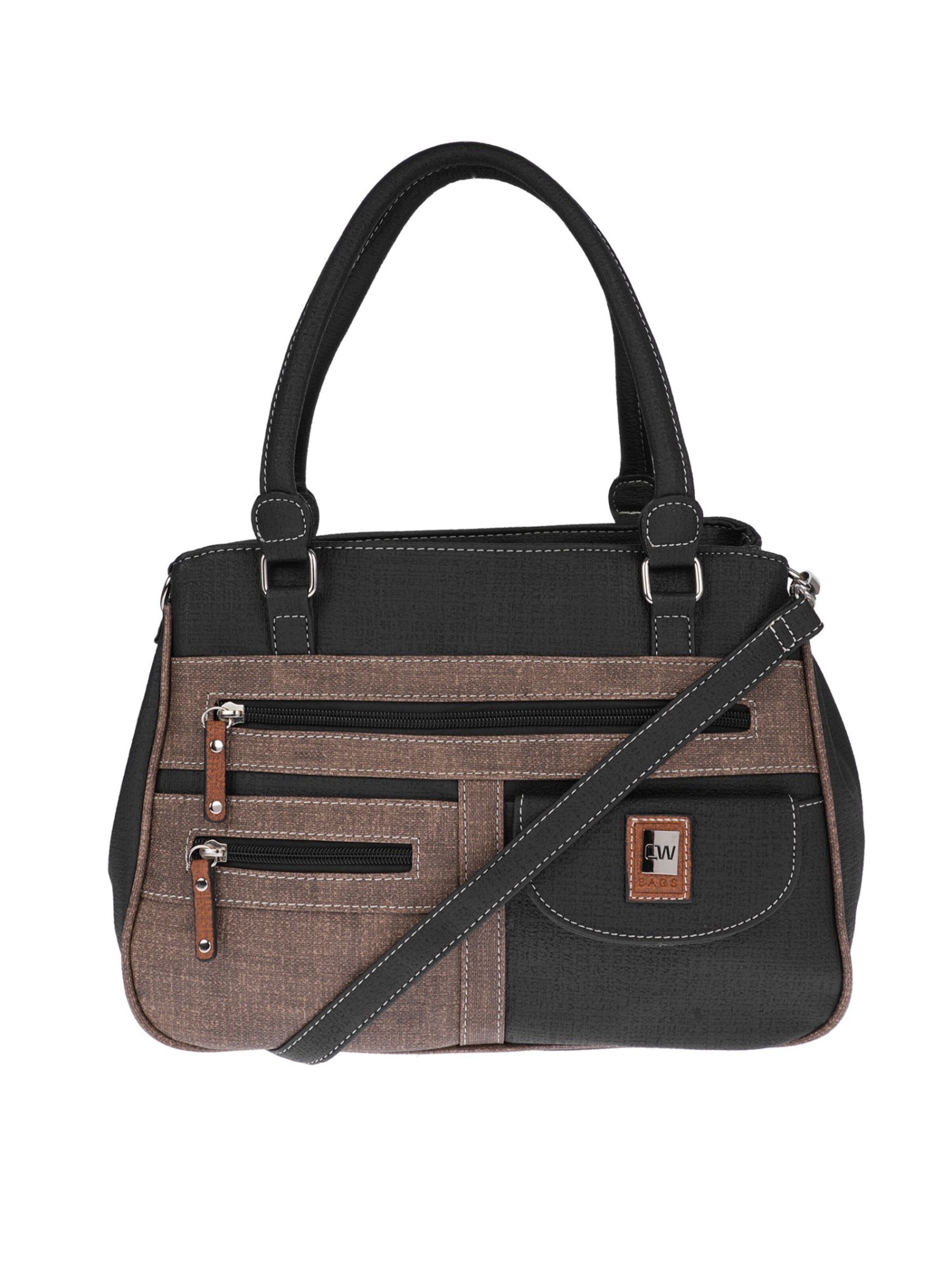 Christian Wippermann Handbag 'Große Damen Tasche Umhängetasche Schultertasche' in Black: front